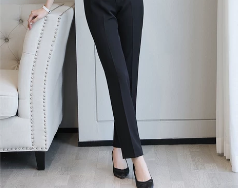 职业西装裤女直筒正装加绒上班工作裤子秋冬季...