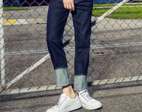 GXG男装 男士时尚修身薄款裤子男蓝色休闲...