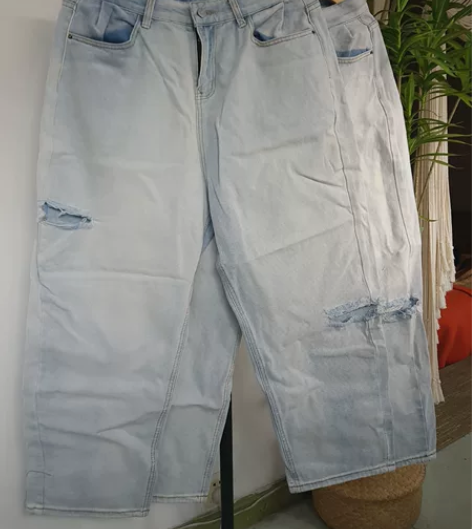 古着vintage水洗纯棉牛仔裤宽松版本,...