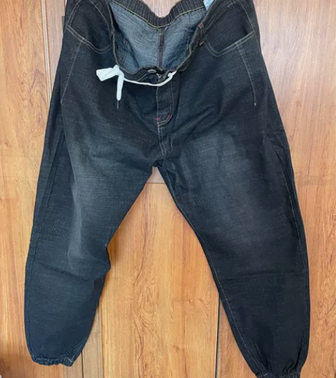 大码6xl  秋冬新款宽松直筒棉弹牛仔裤男...