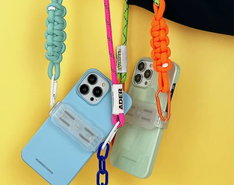 了艾来 手机背夹可调节短款背带挂脖防丢彩色...