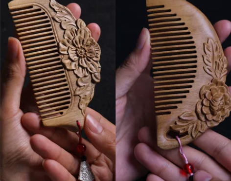 金丝楠木雕刻木梳红木古风汉服送亲人送领导送...