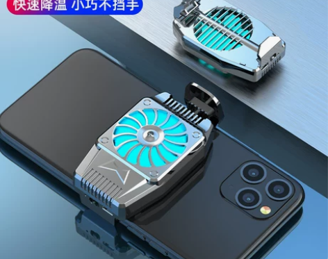 手机散热器充电式无线风冷便携式小风扇背夹吃...