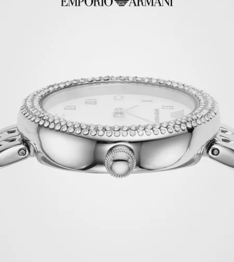 阿玛尼轻奢银玫瑰小圆盘手表，一时冲动买了就...