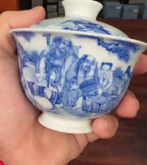 鹏辉老师，青花雅集二才盖碗.开脸绝绝子。壬...