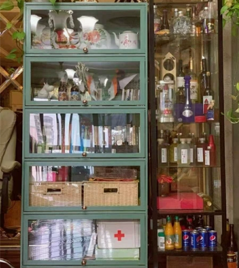 复古高颜值餐边柜楠竹鞋柜储物柜厨房置物架落...
