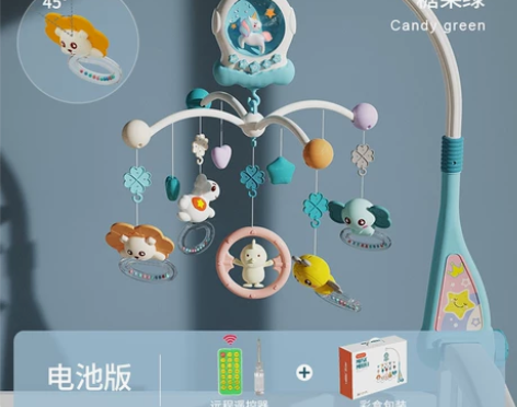 宝宝音乐床铃婴儿新生益智床头旋转摇铃悬挂安...