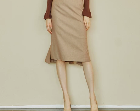 百洛安裙子女高腰一步裙春季新款韩版气质包臀...