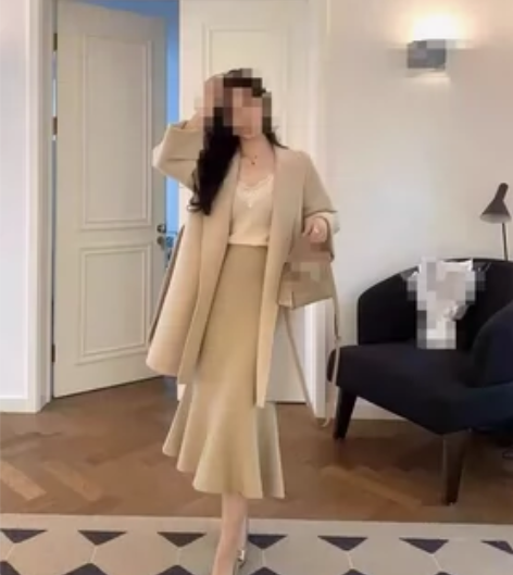 筱敏家羊毛鱼尾裙,质感很好,仅仅试穿,链接...