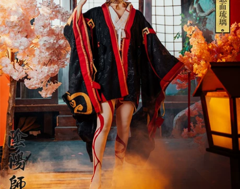 火花动漫阴阳师般若cos服怨面琉璃黑色和风...