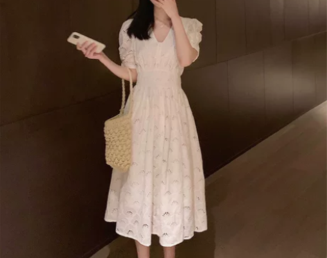 全新欧洲夏款 白色 仙 蕾丝裙子文艺风长裙...