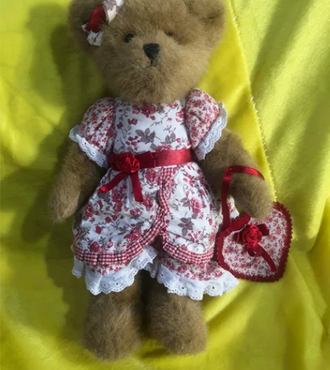 Boyds泰迪熊，30多厘米，实物拍摄，田园风格小碎花裙，还...