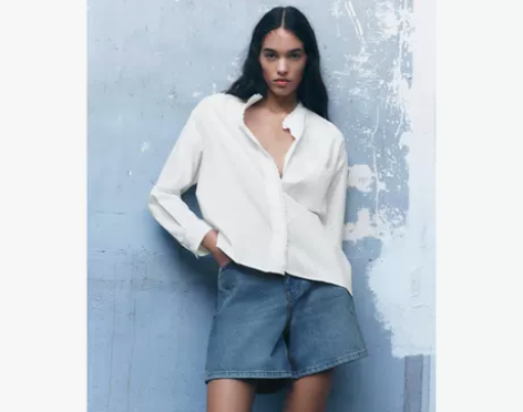 ZARA 新款 女装 90 年代百慕大高腰...