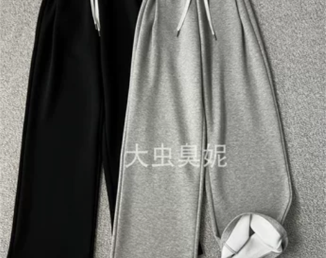 想焊在腿上！低调的BC 加绒高腰直筒休闲裤...