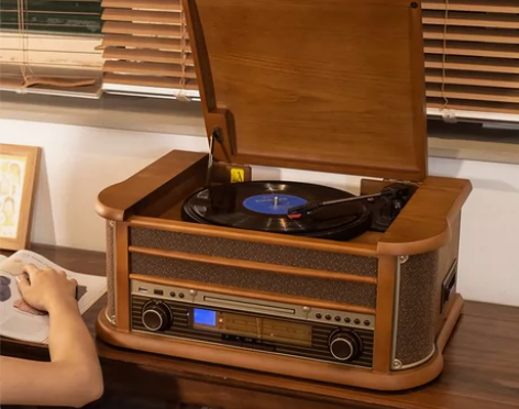 名伶1411老式LP黑胶唱片机复古留声机音...