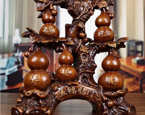 五福临门招财葫芦摆件福禄寿禧财风水客厅玄