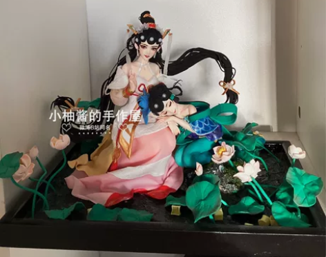 自制王者荣耀老版大乔小乔白蛇青蛇手办成品一...