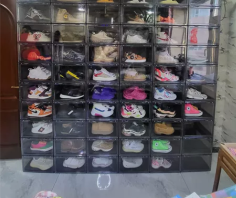 全新亚克力鞋盒球鞋收纳盒马卡亚克力透明鞋盒...