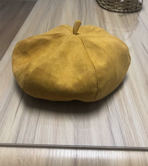 帽子女秋冬英伦条纹鹿皮绒贝雷帽 质量很好，...