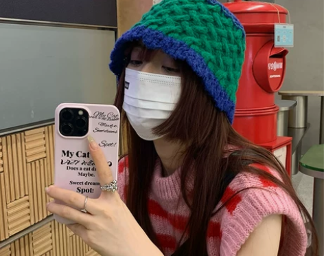 秋冬新款拼接撞色针织帽子女韩版时尚百搭显脸...