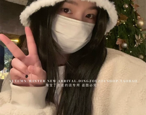 丁走走韩版素颜遮脸毛绒绒渔夫帽子女秋冬保暖...