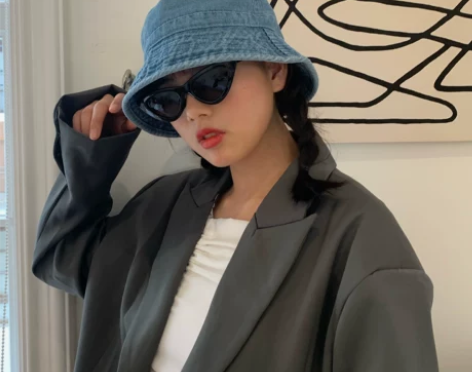 日系牛仔渔夫帽女做旧休闲百搭时尚复古港风水...