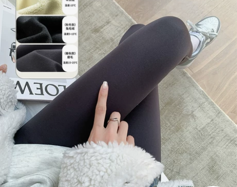 秋冬加绒鲨鱼裤女外穿高腰收腹提臀芭比裤咖色...