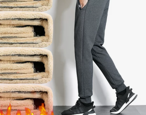 裤子加绒 加厚裤子秋冬男士潮流宽松休闲长裤...