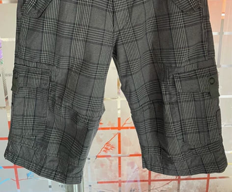 男士出口格子工装裤 夏季短裤 休闲裤男 全...