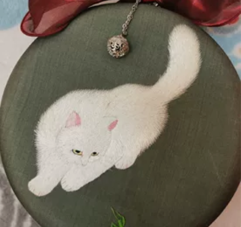 中国风手提包女复古圆形刺绣中式配饰小包包,...