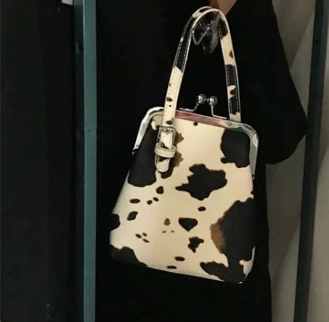 奶牛包包口金包小包包女2022新款ins单...