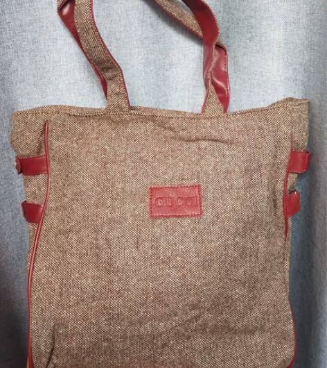 全新咖啡色呢料拎包手提包 长30cm，高3...