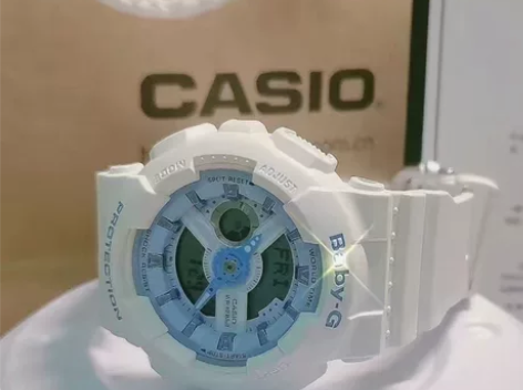 卡西欧白蓝色手表，9.9新，防水防震，功能...