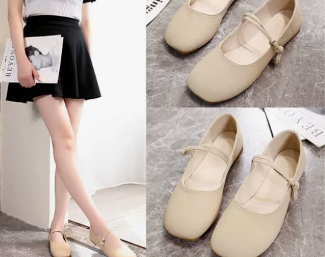 豆豆鞋女2021新款百搭平底软皮单鞋女一脚...