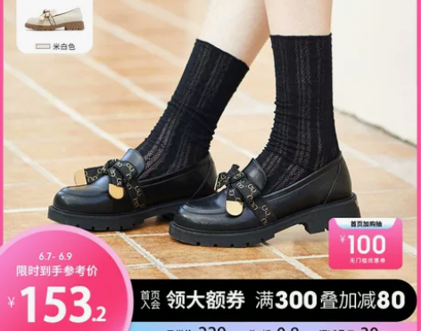 西遇蝴蝶结乐福鞋女2022春新款舒适圆头休...