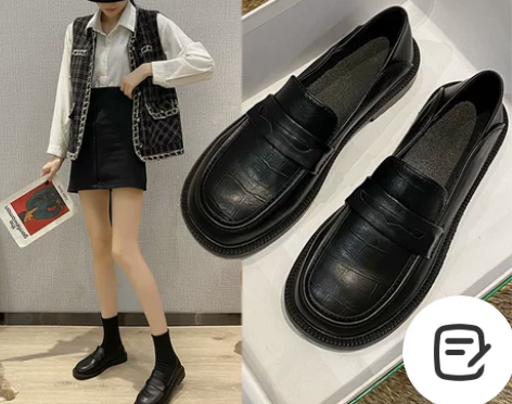 小皮鞋英伦风单鞋女2022新款夏秋季平底乐...