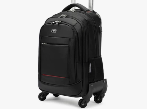 瑞士双肩包拉杆背包旅行箱男大容量拖行李万向...