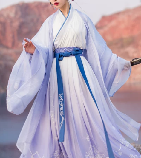 《忘川》花间竹原创汉服女晋制交领齐腰襦裙一...