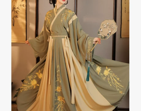 馥瑰原创汉服女【清笙幕雨】晋制齐腰交领襦裙...