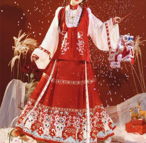 茗月萱【如意】汉服女明制比甲立领马面裙拜年...