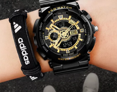 正港ZGO手表男学生运动风潮流双显ins防...