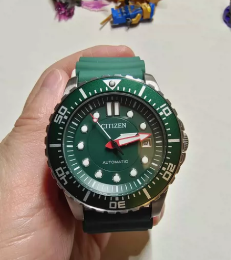 citizen西铁城手表男 机械表绿水鬼防...