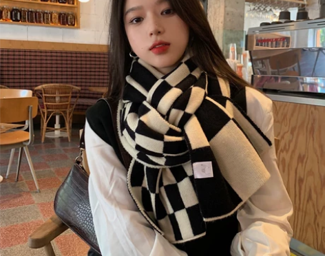 【ZRSN】网红ins潮格子围巾女秋冬季韩...