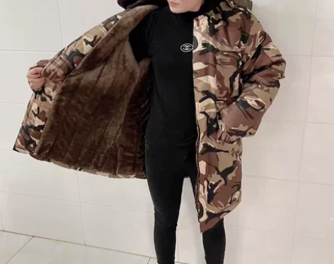 加绒加厚中长款迷彩服 感兴趣的话点“我想要...