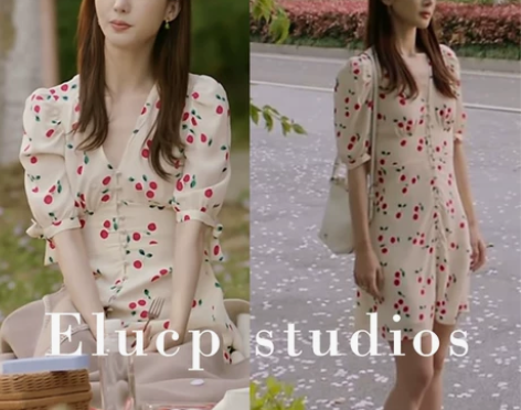 现货2022春不会恋爱的我们金晨同款樱桃泡...