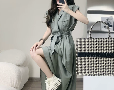 新款夏高级感别致高端气质法式收腰显瘦仙女薄...