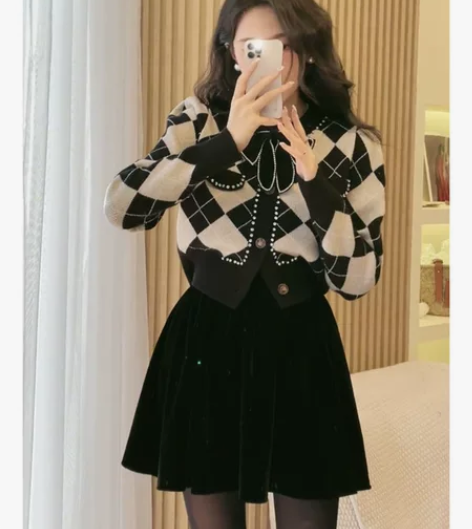 女装2022新款秋冬法式高级感伞裙气质名媛...