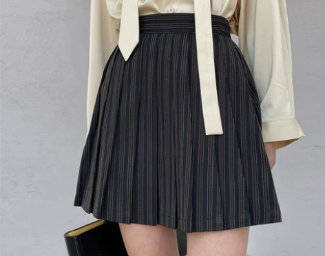 JANE短裙百褶裙a字半身裙2021春季新...