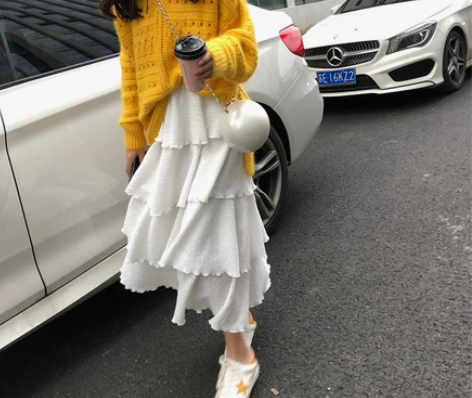 白色蛋糕裙 包邮出闲置 适合尺码S-M 售...