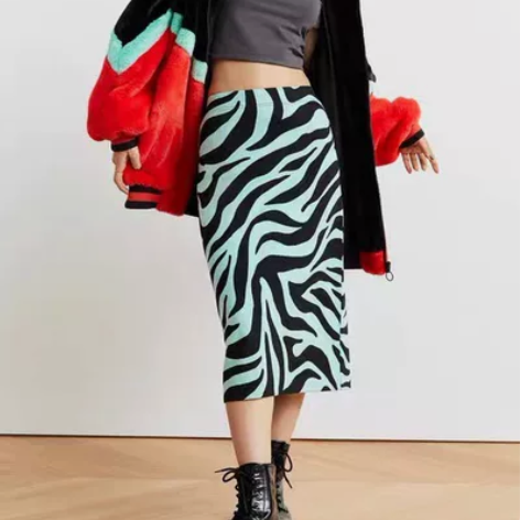 H##amp;amp;M女装印花汗布中长款...